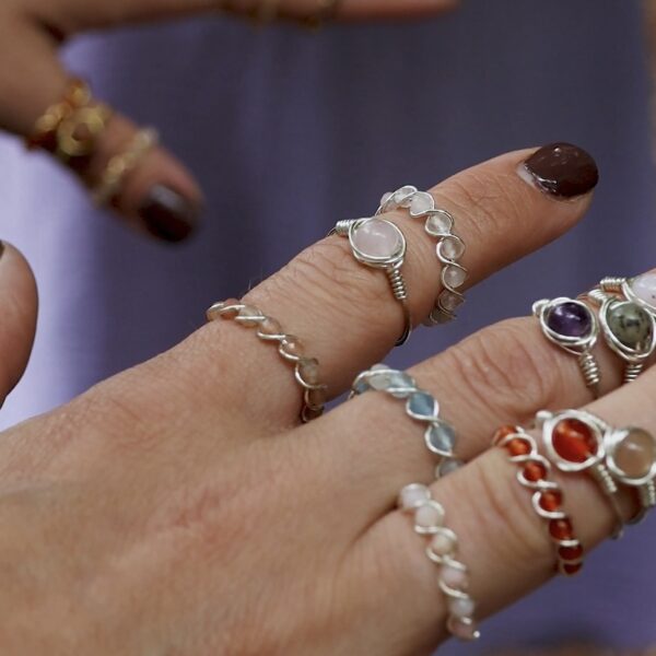 Twisted edelsteen ring - Afbeelding 3