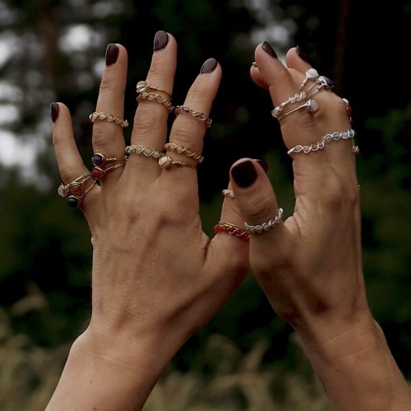 Twisted edelsteen ring - Afbeelding 7